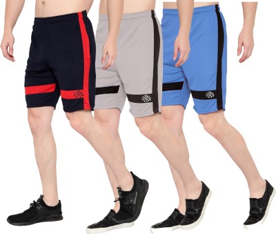 Zonecart Self Design Men Black, Grey, Blue Regular Shorts