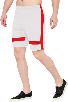 Dia A Dia Solid, Self Design Men White Sports Shorts, Casual Shorts, Gym Shorts