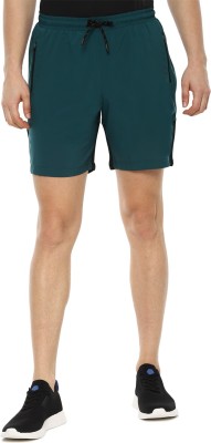 LOUIS PHILIPPE Solid Men Green Sports Shorts