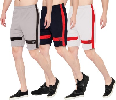 Zonecart Self Design Men Grey, Black, White Regular Shorts