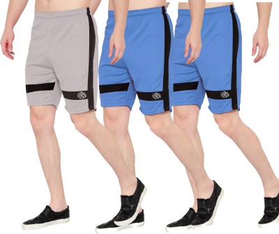 Zonecart Solid Men Grey, Blue, Black Regular Shorts