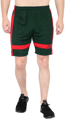 Dia A Dia Color Block Men Green Sports Shorts