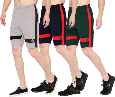 Zonecart Solid Men Grey, Black, Green Regular Shorts