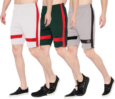 Zonecart Solid Men White, Green, Grey Regular Shorts