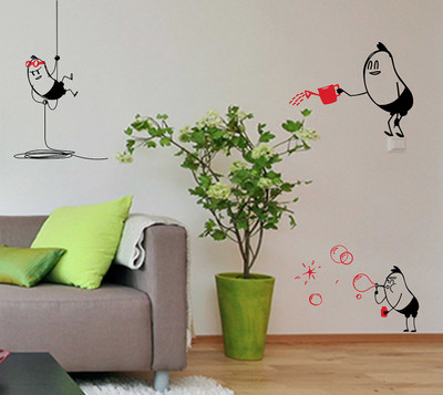 fuzzy 60 cm Comics & Cartoons Self Adhesive Sticker(Pack of 1)