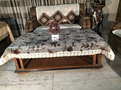 A CUBE LUXURY SOLUTIONS Floral 4 Seater Table Cover(Multicolor, PVC)