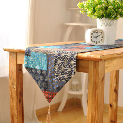 Ezyhome Blue 160 cm Table Runner(Linen)
