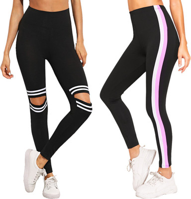 DTR FASHION Striped, Color Block Women Multicolor Tights