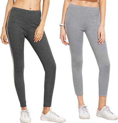 DTR FASHION Striped Women Grey Tights
