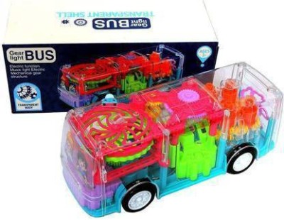 wonder digital Transparent Concept Bus 3D Super Bus Toy, Bus Toy for Kids with 360 Degree Rotation, Gear Simulation Mechanical Bus, Sound & Light Toys for Kids Boys & Girls ABS Plastic (Concept Bus 3D)(Multicolor)