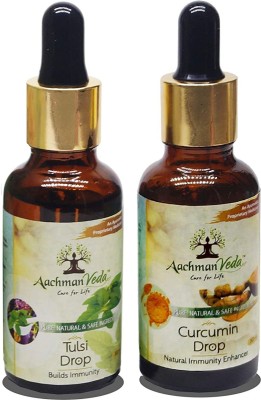 Aachman Veda Tulsi & Haldi Drops For Cough Cold Relief/Immunity Booster - 30ml Each(Pack of 2)