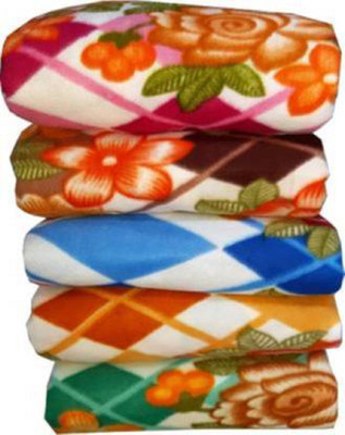 SQRJOY Printed Single Fleece Blanket for  AC Room(Microfiber, Multicolor)