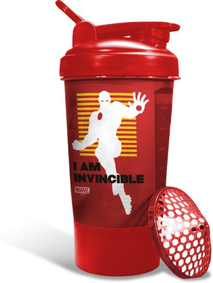 Powermax Fitness 600 ml Plastic Shaker(Pack of 1, Red)