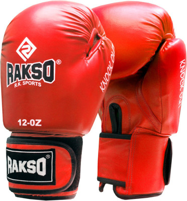 Rakso Knock out boxing gloves compteion gloves ideal for boxing champion 10oz Boxing Gloves(RED BLACK)