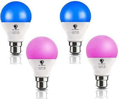 mg lights 9 W Basic Arbitrary B22 LED Bulb(Blue, Pink, Pack of 2)