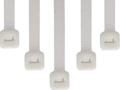 Elegant Casa Teeth Grip Nylon Self Locking Cable Ties, Black - Heavy Duty Strong Zip Wire Fastener Organizer Tie (150 x 3.6 MM) Nylon Cable Wraptor Cable Tie(White Pack of 400)