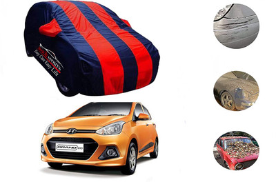 MotorSports Car Cover For Hyundai Grand i10 (With Mirror Pockets)(Red)