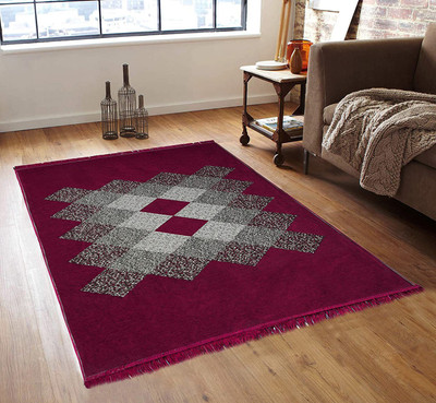 Linen Basics Maroon Chenille Runner(5 ft,  X 210 cm, Rectangle)