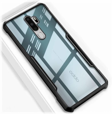 VAPRIF Back Cover for Oppo A9 2020, Transparent Hybrid Hard PC Back TPU Bumper(Black, Shock Proof, Pack of: 1)