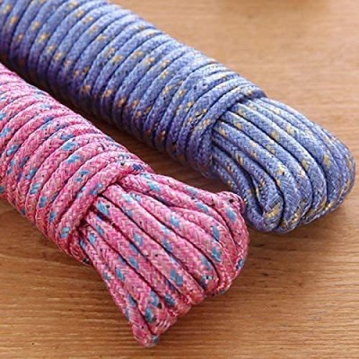 Crozier Cloth Line For Drying clothes, Nylon Braided Cotton Rope, 20 Mtr, Pack of 2, Multicolour Nylon Clothesline(20 m)