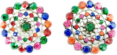 LOVCIA Sparkly Multicolor Boho Earrings German Silver Stud Earring
