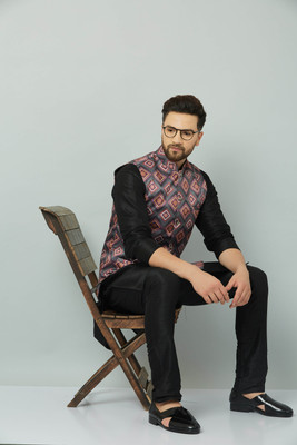 abeer fashion Men Kurta Churidar Ethnic Jacket Set