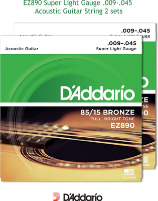 D'ADDARIO Acoustic EZ890 pack of 2 sets Guitar String(12 Strings)