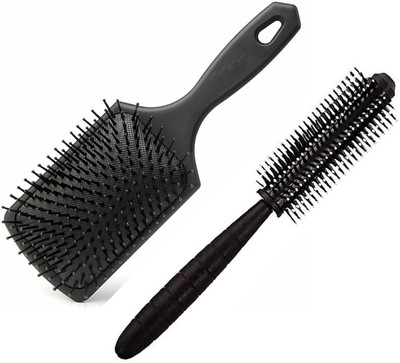 SANDIP Paddle and Round Hair Brush Straightener For Women/Men Professional Hair Styling(Elite Range)