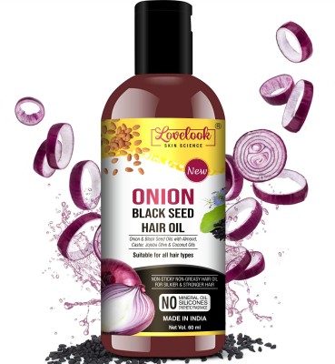 Lovelook Onion Hair Oil with 14 Essential Oils for Hair Regrowth and Dandruff Control Hair Oil(60 ml)