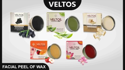 Veltos PROFESSIONAL FACIAL PEEL OFF KATORI WAX COMBO KIT PACK OF 5 KATORI WAX ( CHARCOAL, WHITE CHOCOLATE, APPLE REGULAR, RED ROSE, ALOE VERA, 80GM EACH ) Wax(400 g, Set of 5)