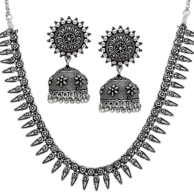 JAIPAR MART Brass Black Silver Silver Jewellery Set(Pack of 1)