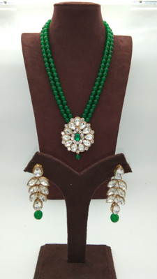 RPJEWEL Alloy Gold-plated Green Jewellery Set(Pack of 1)