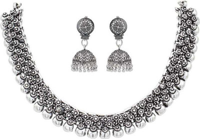 Vintage Jewelery Brass Black Silver Silver Jewellery Set(Pack of 1)