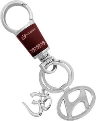MGP FASHION For Men Women Girl Boy Office Party Gift Stylish Keyring Pendant OM Chrome Metal Accessory Hyundai Logo Car Stainless Steel Locking Hook Key Chain