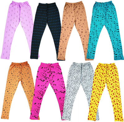 FASHA Legging For Girls(Multicolor Pack of 8)