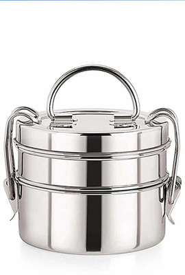 Inaara STAINLESS STEEL 3 LAYER LUNCH BOX 2 Containers Lunch Box(1000 ml)