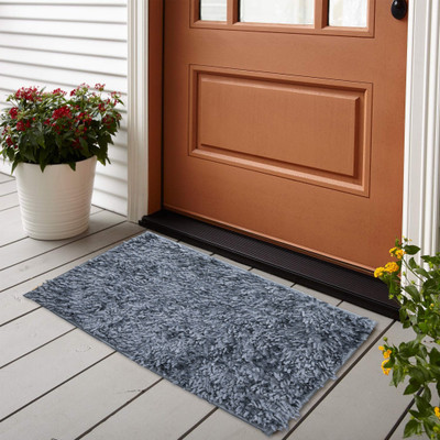 Gangji Polyester Door Mat(Grey, Medium)