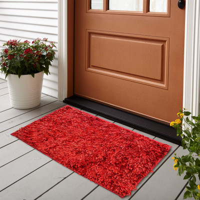 Gangji Polyester Door Mat(Red, Medium)