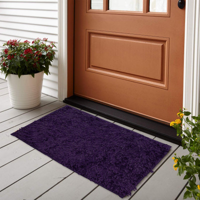 A CUBE LUXURY SOLUTIONS Polyester Door Mat(Purple, Medium)