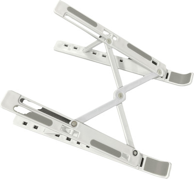 Fulkiza Aluminum Alloy Adjustable, Portable, Foldable, Ergonomic, Tablet Plastic 7 Adjustable Mobile Cell Phone Stand Holder for Table Desk Aluminium Desk Stand Laptop Stand with Adjustable Height Compatible with Universal Laptops(Silver)
