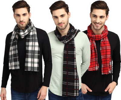 ANIXA Checkered Men Muffler(Pack of 3)