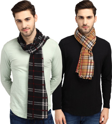 Trendy World Checkered Men Muffler(Pack of 2)