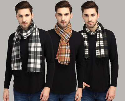 ANIXA Checkered Men Muffler(Pack of 3)