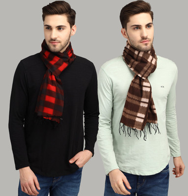 Fit N Fame Checkered Men Muffler(Pack of 2)