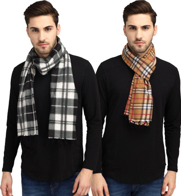 Fit N Fame Checkered Men Muffler(Pack of 2)