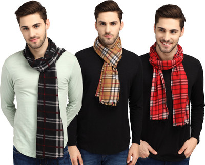 ANIXA Checkered Men Muffler(Pack of 3)
