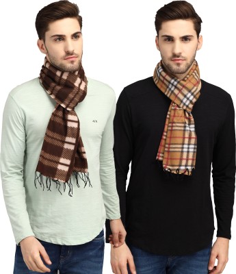 Trendy World Checkered Men Muffler(Pack of 2)