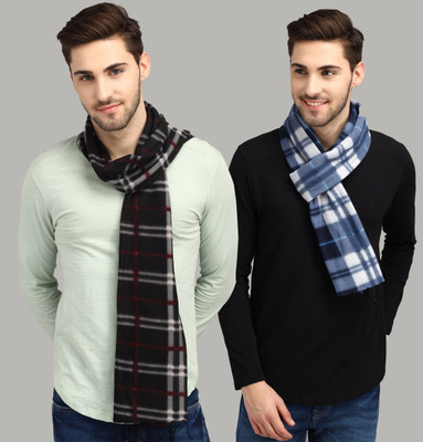 Trendy World Checkered Men Muffler(Pack of 2)