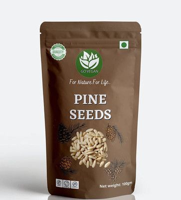 go vegan Pine Nuts Without Shell - 100gm | Chilgoza Dry Fruit Pine Nuts(1 x 100 g)