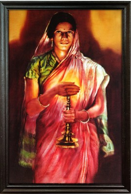 mperor Lady With Lamp Digital Reprint With Lamination And Wood Frame, Size( 13.2 x19.6 Inch) Digital Reprint 19.6 inch x 13.2 inch Painting(With Frame)